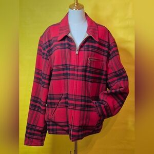 American Living Reversible Plaid Wool Jacket Vintage